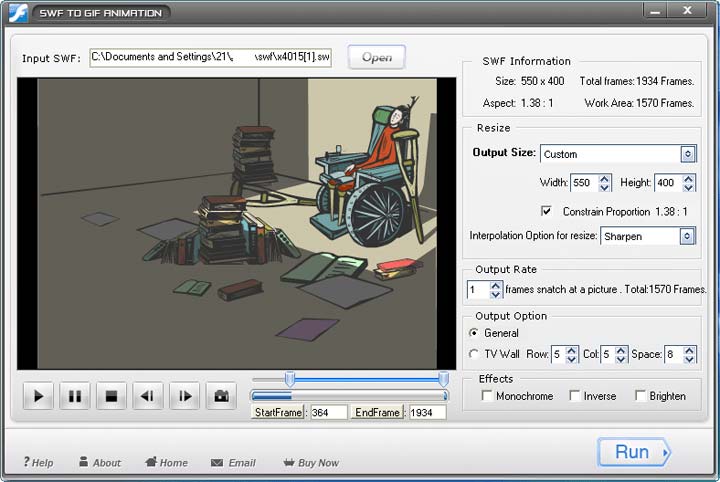 SWF to GIF  Animation Converter 1.4 screenshot
